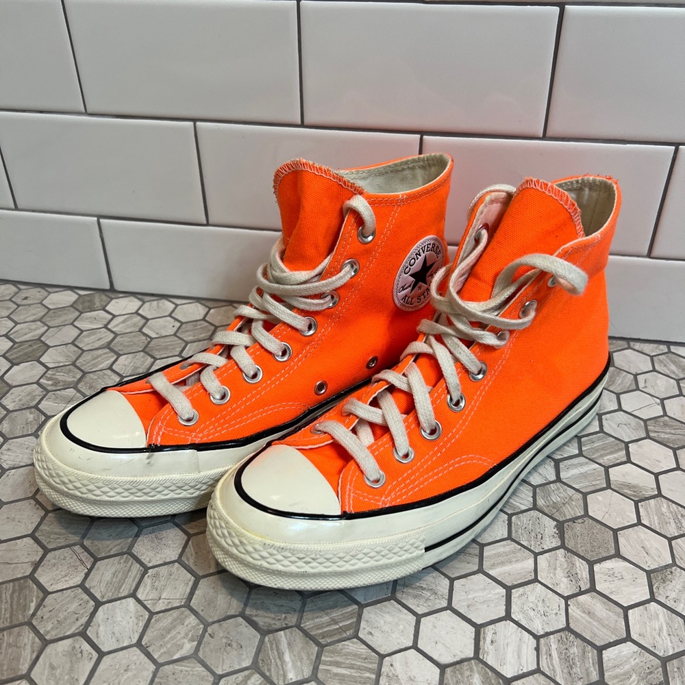 Converse Chuck 70 Hi Shoes Orange Skater Grunge - women's 8.5 and men's 6.5